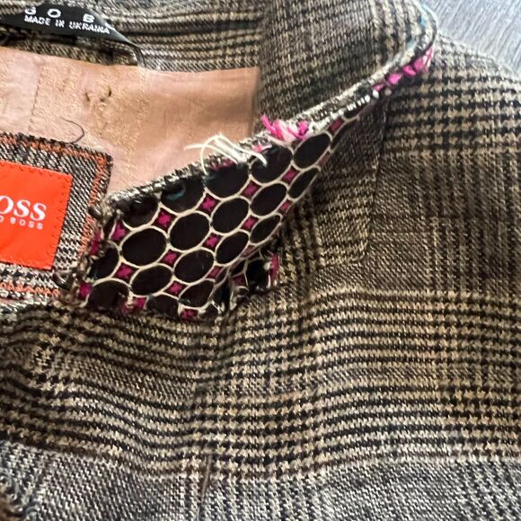Hugo Boss Wool Glen Plaid Blazer 44R Handcrafted Ukraine Designer Sport Coat - Picture 9 of 11